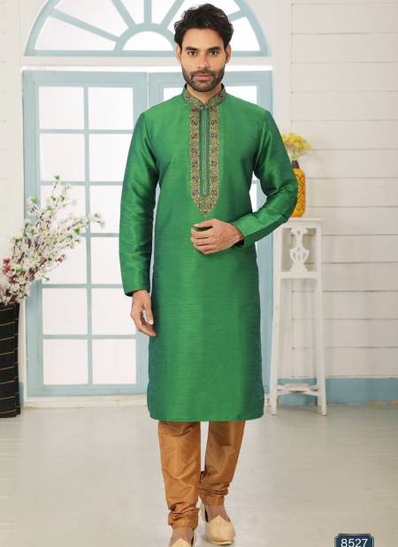 Teal Green Designer Latest Party And Function Wear Traditional Art Banarasi Silk Kurta Churidar Pajama Redymade Collection 1036-8527